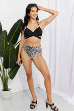Load image into Gallery viewer, Marina West Swim Solid Leopard Halter Two Piece Bikini Set

