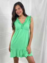 Load and play video in Gallery viewer, Culture Code Mint Green Tiered Ruffle Hem Frilly Trim Mini Dress
