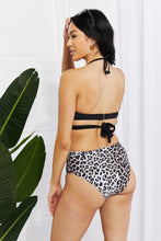 Load image into Gallery viewer, Marina West Swim Solid Leopard Halter Two Piece Bikini Set
