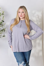 Load image into Gallery viewer, Heimish Vintage Purple Button Detailed Long Sleeve Top
