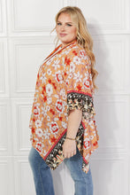 Load image into Gallery viewer, Justin Taylor Burnt Coral Art Deco Floral Kimono
