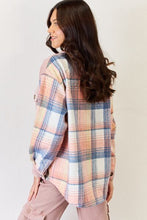 Load image into Gallery viewer, J.NNA Solid Plaid Colorblock Button Down Jacket
