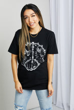 Load image into Gallery viewer, MineB Solid Black Graphic Short Sleeve Tee Shirt Top
