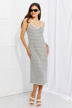 Load image into Gallery viewer, HYFVE Striped Sleeveless Midi Dress
