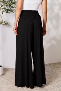 Double Take Smocked Waist Wide Leg Pants