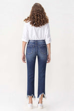 Load image into Gallery viewer, Lovervet Jackie LV1008 High Rise Distressed Chewed Frayed Raw Hem Straight Leg Jeans
