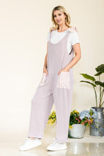 Carregar imagem no visualizador da galeria, Celeste Striped Contrast Ribbed Knit Fashion Forward Jumpsuit
