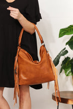 Load image into Gallery viewer, SHOMICO Vegan Leather Fringe Detailed Shoulder Bag
