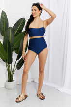 Load image into Gallery viewer, Marina West Swim Navy Blue Contrast Trim One Piece Swimsuit
