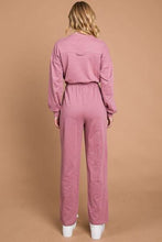 Load image into Gallery viewer, Culture Code Red Button Down Drawstring Waist Straight Leg Jumpsuit
