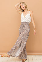 Ladda upp bild till gallerivisning, And The Why Art Deco Smocked Waist Wide Slit Leg Pants
