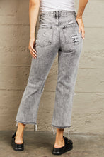 Load image into Gallery viewer, BAYEAS Instant Attraction Acid Wash High Waisted Destroyed Straight Leg Gray Denim Jeans
