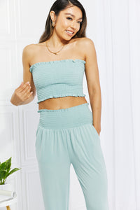 Zenana Light Green Two Piece Loungewear Set