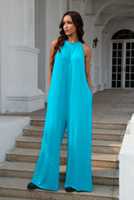 Load image into Gallery viewer, Double Take Tie Back Cutout Sleeveless Wide Leg Jumpsuit
