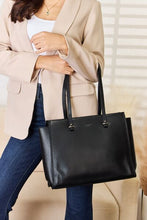 Load image into Gallery viewer, David Jones Luxe Vegan Leather Business Tote Bag
