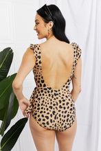 Load image into Gallery viewer, Marina West Swim Leopard Ruffled Tie Side One Piece Swimsuit
