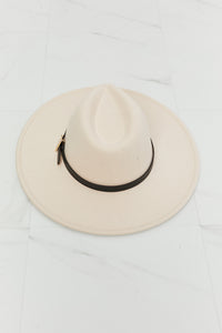 Fame Solid Contrast Wide Brim Fedora Hat