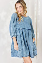 Загрузить изображение в средство просмотра галереи, HEYSON Oversized Relaxed Fit Blue Denim Babydoll Dress
