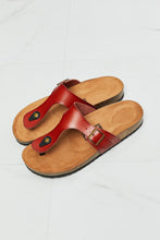 Load image into Gallery viewer, MM Shoes Deep Red T-Strap Flip-Flop Sandals
