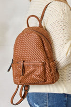 Load image into Gallery viewer, SHOMICO Vegan Leather Woven Backpack
