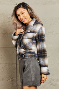 HYFVE Plaid Semi Cropped Relaxed Fit Shacket