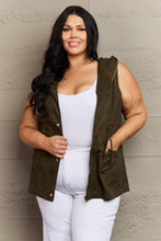 Load image into Gallery viewer, Zenana Army Green Snap Down Hooded Vest
