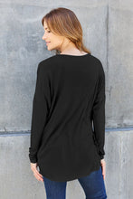 Load image into Gallery viewer, Basic Bae Solid Color Long Sleeve Dropped Shoulder Top
