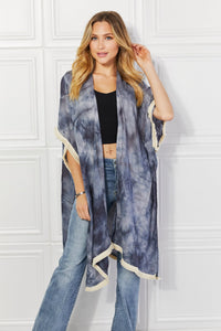 Justin Taylor Two Tone Cloud Pattern Open Front Kimono