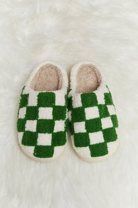 Melody Checkered Plush Slide Slippers