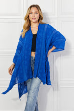 Load image into Gallery viewer, Justin Taylor Blue Aztec Pom-Pom Open Front Kimono
