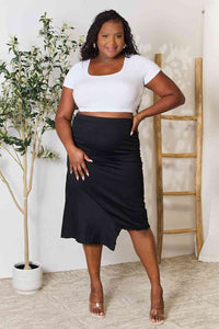 Culture Code Black Asymmetrical Midi Skirt