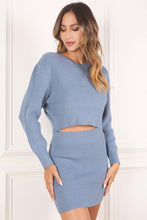 Load image into Gallery viewer, Ribbed knit crop top and skirt set

