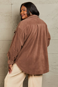 Heimish Coffee Brown Button Down Woven Shacket