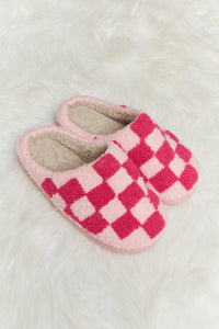 Melody Checkered Plush Slide Slippers