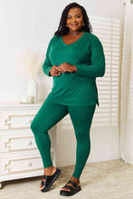 Load image into Gallery viewer, Zenana Dark Green Two Piece Loungewear Set

