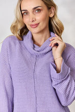 Ladda upp bild till gallerivisning, BiBi Lavender Purple Exposed Seam Waffle Knit Top
